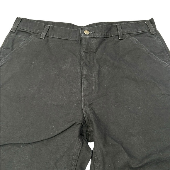 Carhartt Duck Flannel Lined Cargo Pants B-111 Black 38x30 Loose Fit - Picture 5 of 10